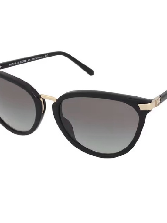 Michael Kors Accessories - Michael Kors Black Cat-Eye Sunglasses with Gold Accents and Gray Gradient Lenses